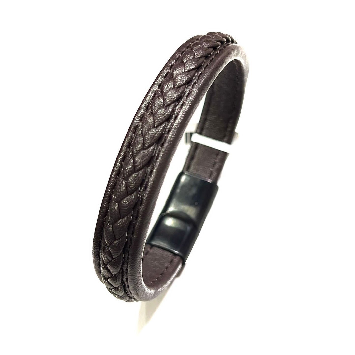 Pulsera Cafe de Piel Trenzada