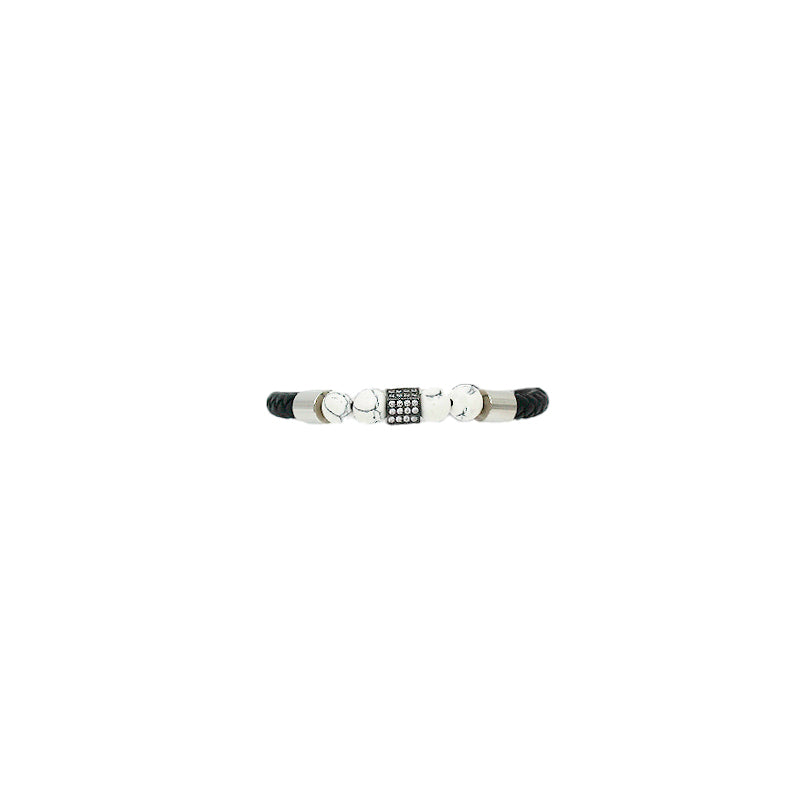 Pulsera de Piel con Piedra Howlita