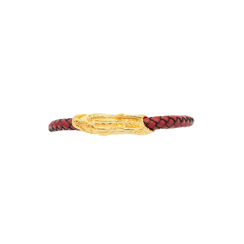 Pulsera de Dragón Acero Inoxidable con Piel