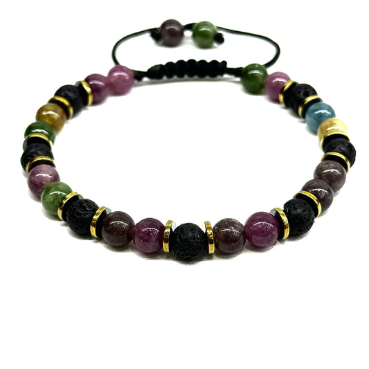 Pulsera de Piedras Naturales Ágata Multicolor