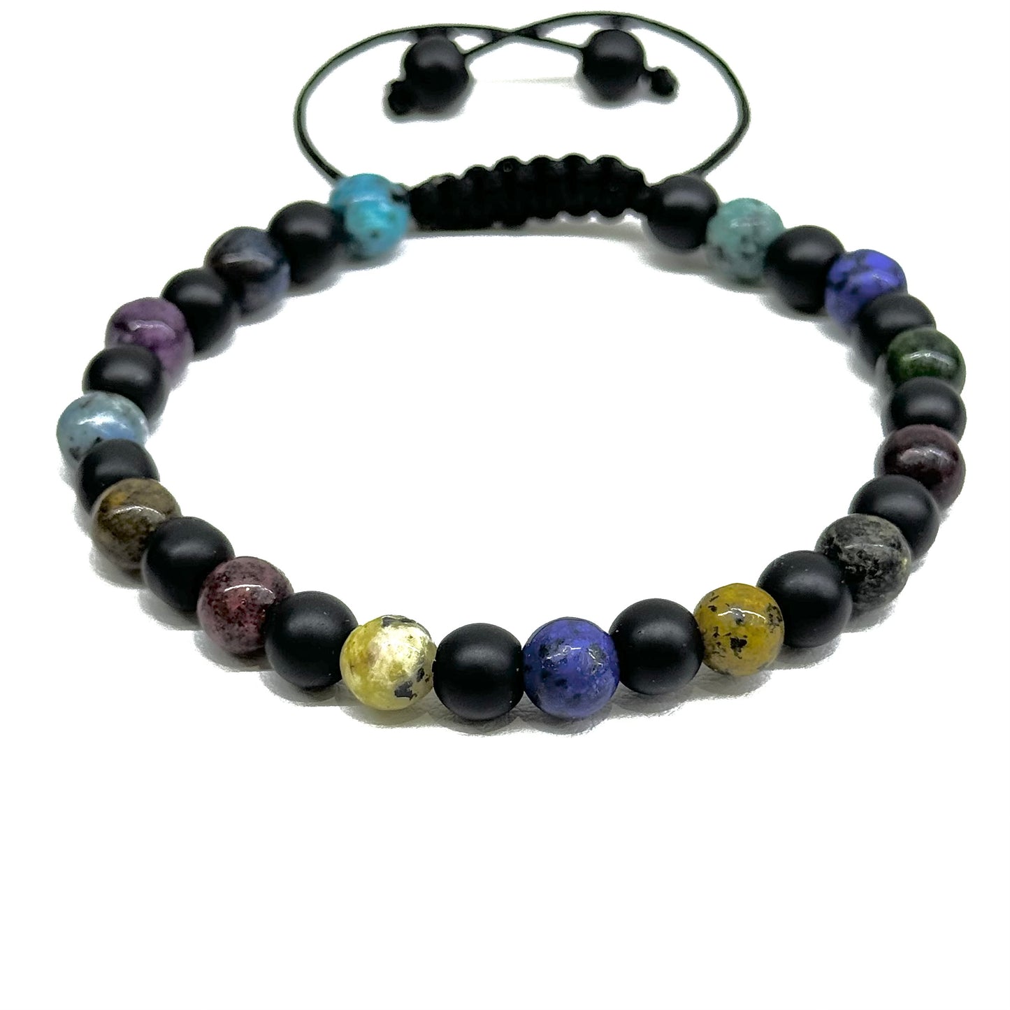 Pulsera de Piedras Naturales con Labradorita Multicolor y ónix