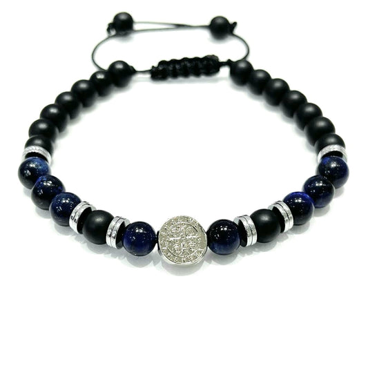 Pulsera San Benito Ojo de Tigre Azul