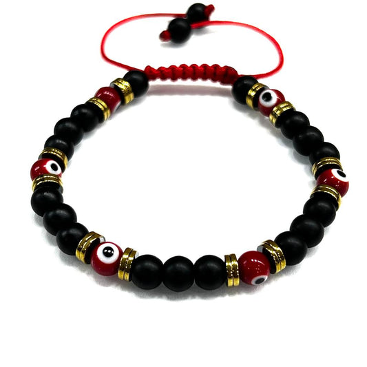 Pulsera de Piedra Natural Ojo Turco Rojo