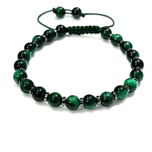 Pulsera de Ojo de Tigre Verde