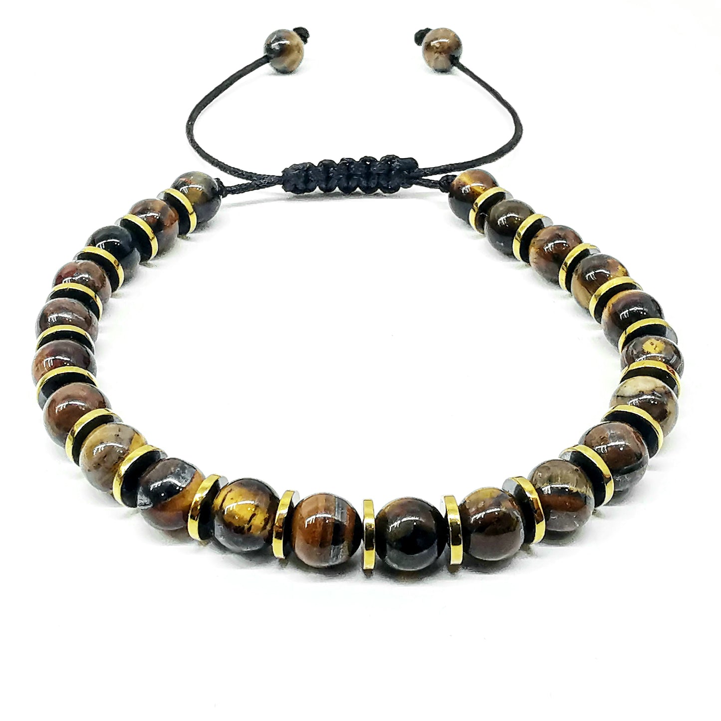 Pulsera Piedra Natural Ojo de Tigre y Hematita