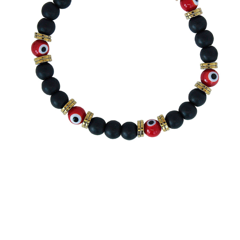 Pulsera de Piedra Natural Ojo Turco Rojo