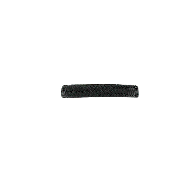 Pulsera de Piel con Acero Inoxidable Sencilla Negra