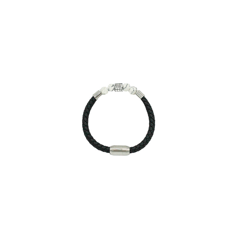 Pulsera de Piel con Piedra Howlita
